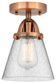 Small Cone Semi-Flush Mount, Antique Copper, Seedy, Seedy
