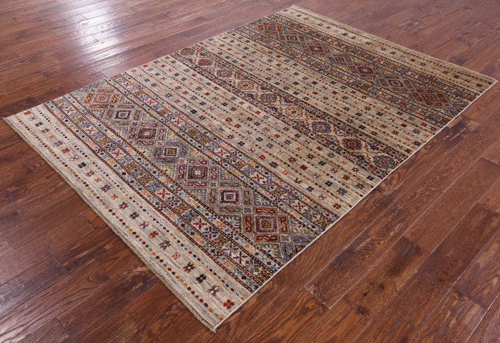 Khorjin Super Kazak Handmade Wool Rug 5' 6" X 7' 9" - Q12311