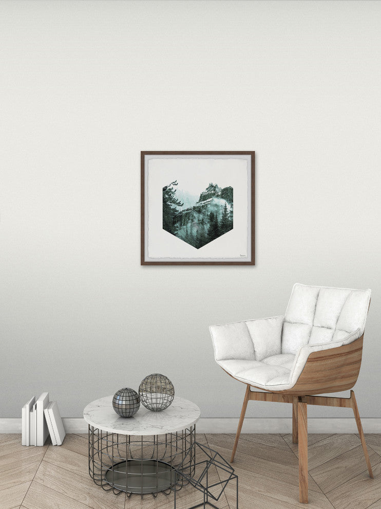 "Hexagon Forest" Framed Painting Print, 12"x12"
