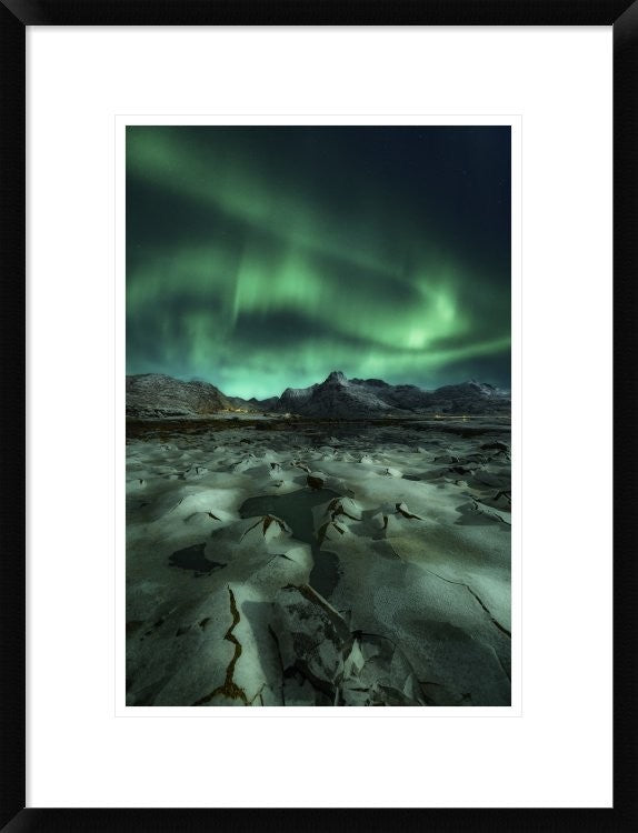 "Ice Cracking" Framed Digital Print by Javier De La, 20"x26"