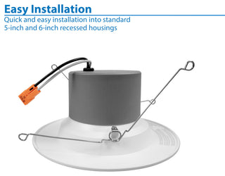 DCR56 LED Recessed Downlight Retrofit, Black, Smooth, 3000k (Soft White)