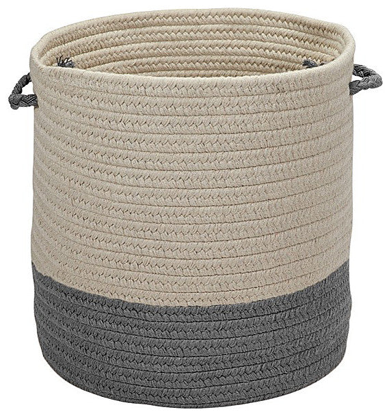 Colonial Mills Basket Sunbrella Coastal Basket Granite Round
