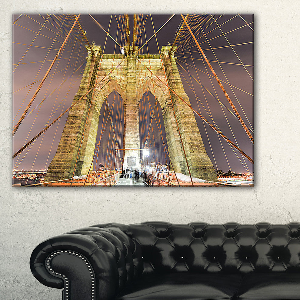 "Brooklyn Bridge Tower and Cabling" Canvas Print40"x20"
