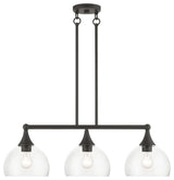 3 Light Bronze Linear Chandelier