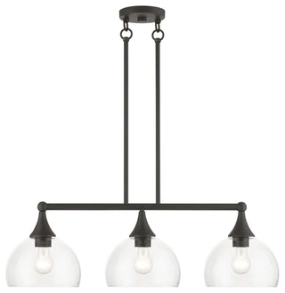 3 Light Bronze Linear Chandelier
