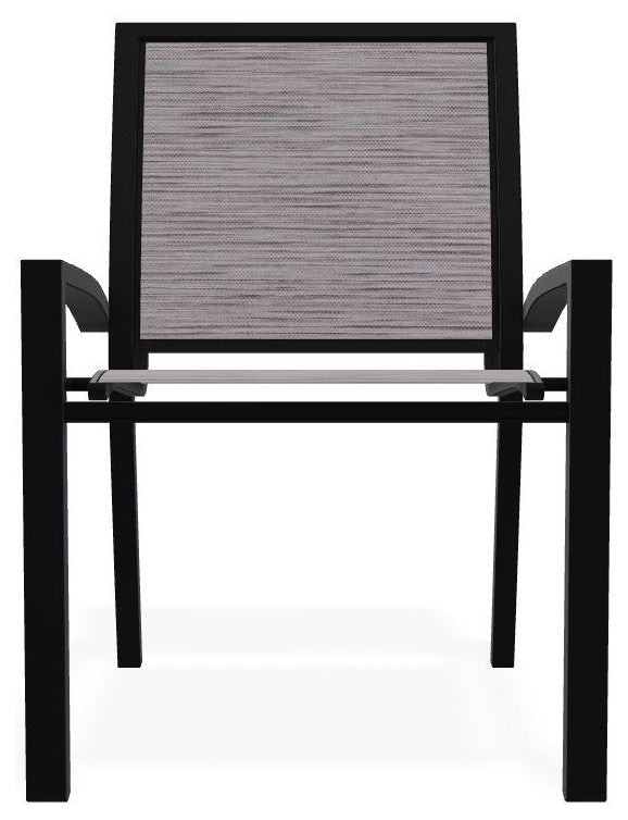 Kendall Sling Stackable Outdoor Dining Chair, Fossil/Black