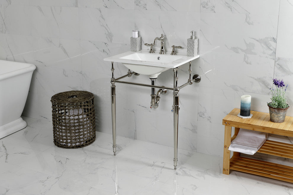 Fauceture KVPB24187W8PN 24" Console Sink, Legs, 8", 3 Hole