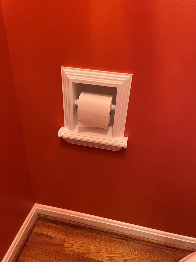 Tampa Recessed Solid Wood Toilet Paper Holder 7 x 8.5, Unfinished