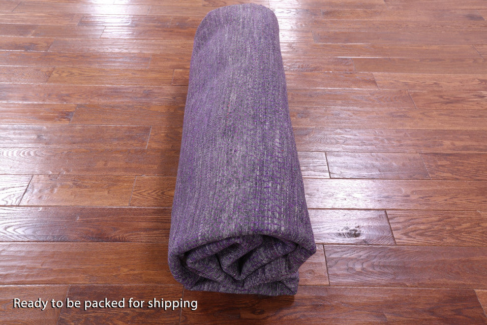 10' Round Handmade Super Savannah Gabbeh Wool and Silk Rug Q8986
