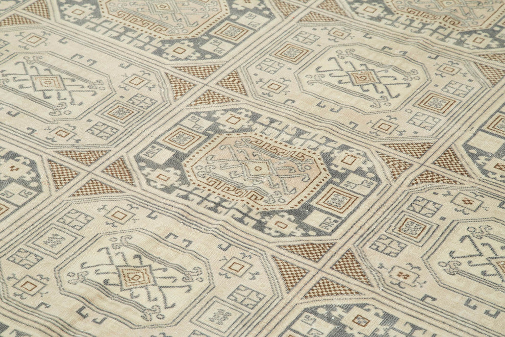 Rug N Carpet - Handwoven Turkish 6' 5'' x 9' 7'' Distressed Area Rug