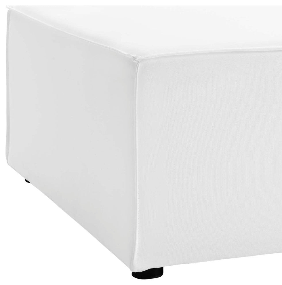 Lounge Sectional Sofa Set, Fabric, White, Modern, Outdoor Patio Balcony Garden