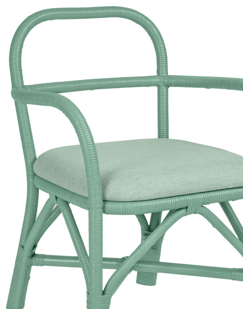 Ginny Green Rattan Dining Chair - Green