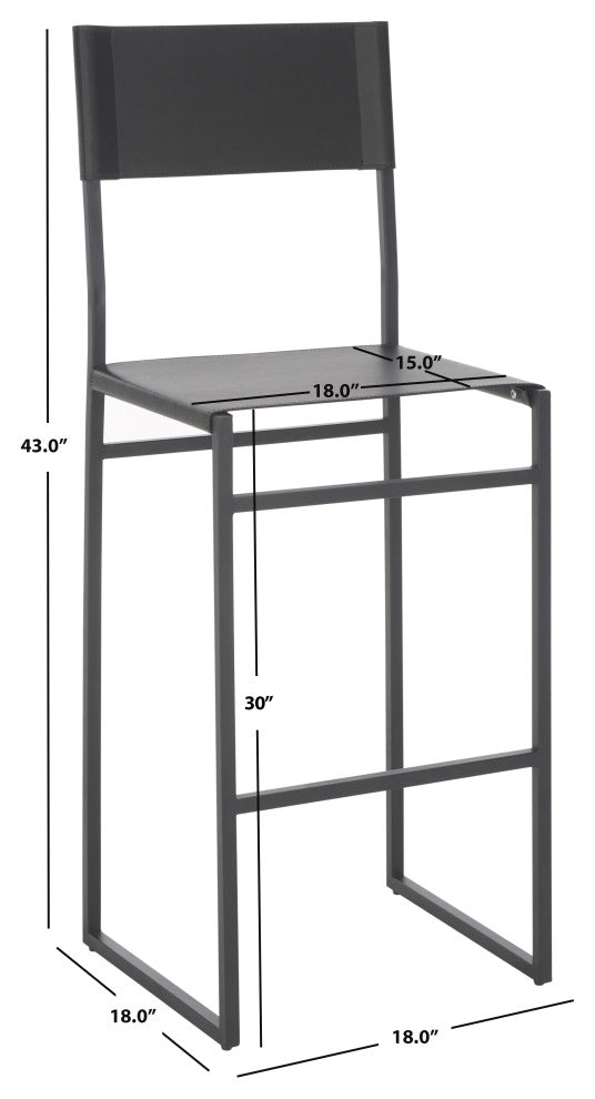 Safavieh Layne Barstool, Black, Black