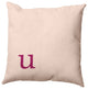 18"x18" Modern Monogram Decorative Throw Pillow, Dusty Rose