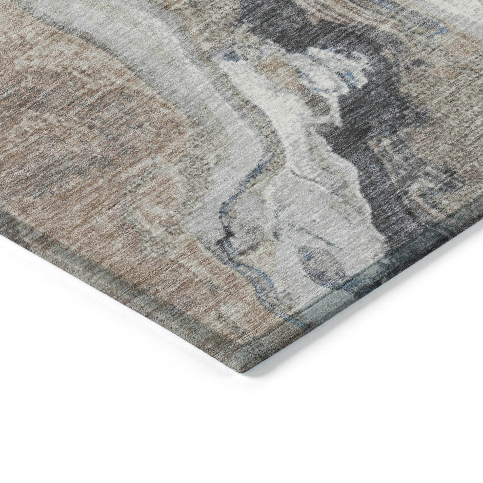 Machine Washable Indoor/Outdoor Chantille ACN1908 Taupe 2'3" x 7'6" Runner Rug