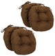16" Solid Micro Suede Round Tufted Chair Cushions, Set of 4, Chocolate Brown