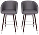 Margo Commercial Grade Mid-Back Barstool w/Beechwood Legs & Curved Back-Set of 2