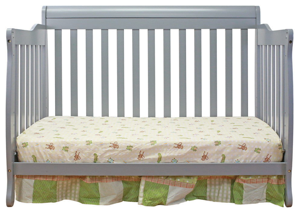 Baby Mile Eve 4-in-1 Convertible Crib With Guardrail, Gray