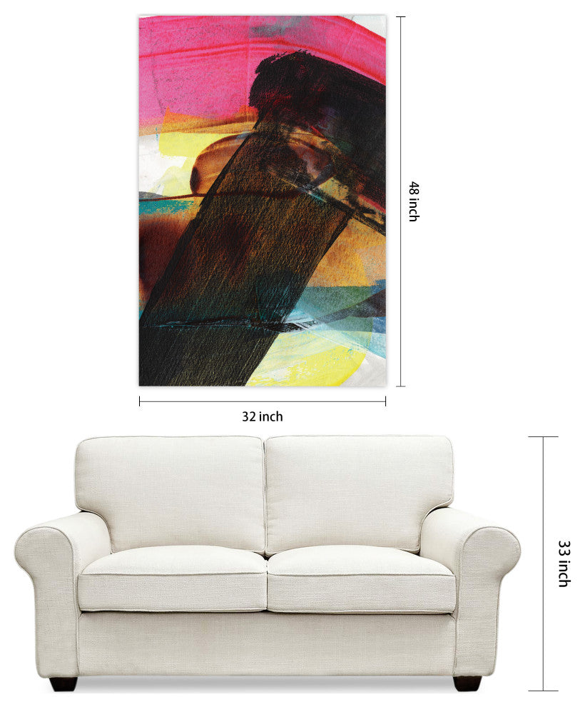 "Carnival Crossing Abstract I" Frameless Reverse Printed Tempered Glass Wall Art