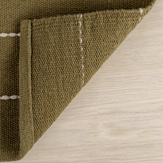 Nightwalk Striped Wool Area Rug, Olive Green 2'6"x8'