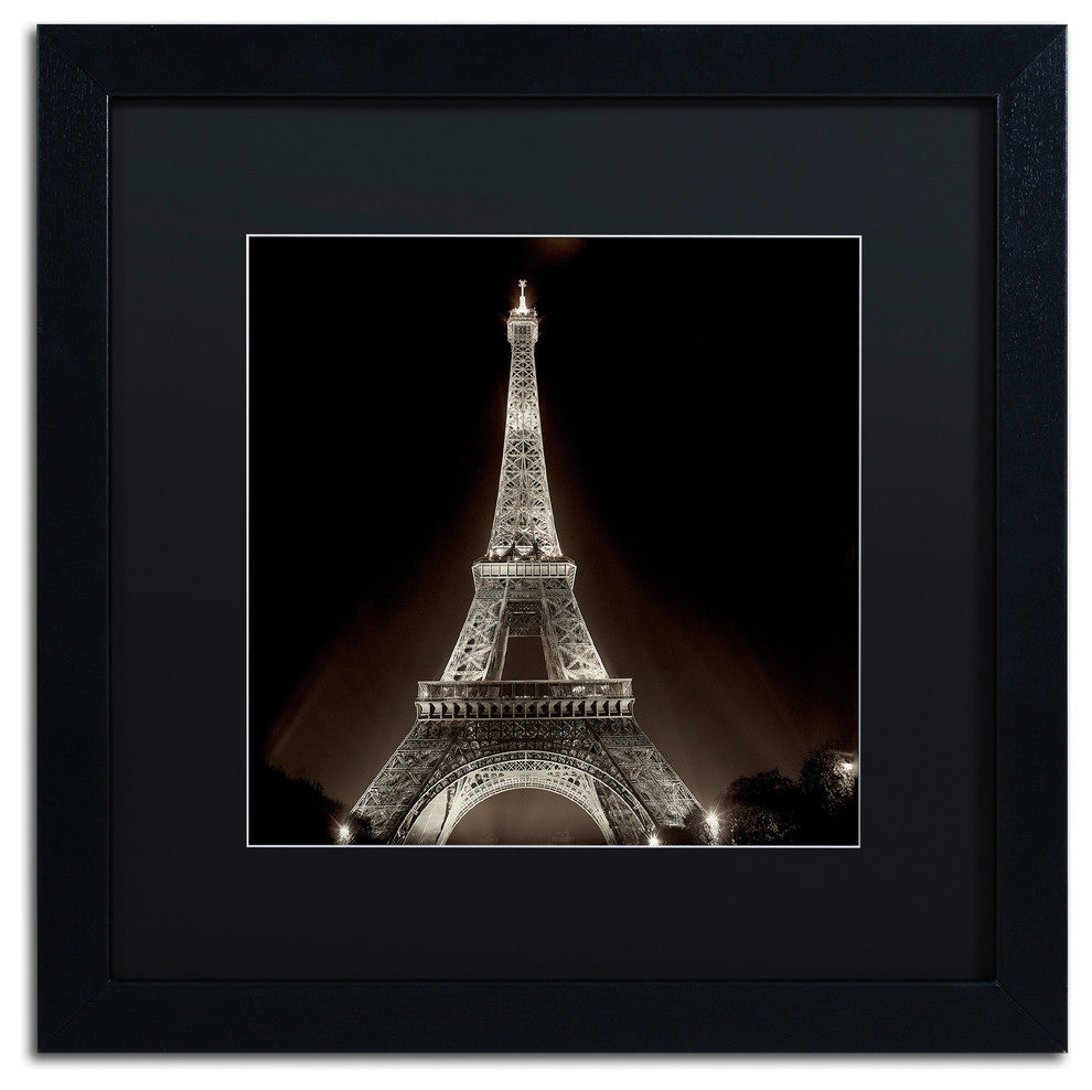 Alan Blaustein ''Tour Eiffel II'' Art, Black Frame, Black Mat, 16x16