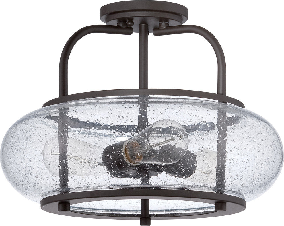 Quoizel TRG1716OZ Three Light Semi-Flush Mount Trilogy Old Bronze