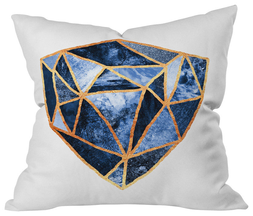 Elisabeth Fredriksson Blue Rock Outdoor Throw Pillow