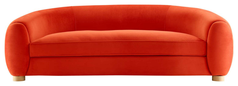 Sofa, Velvet, Orange, Modern, Living Lounge Room Hotel Lobby Hospitality