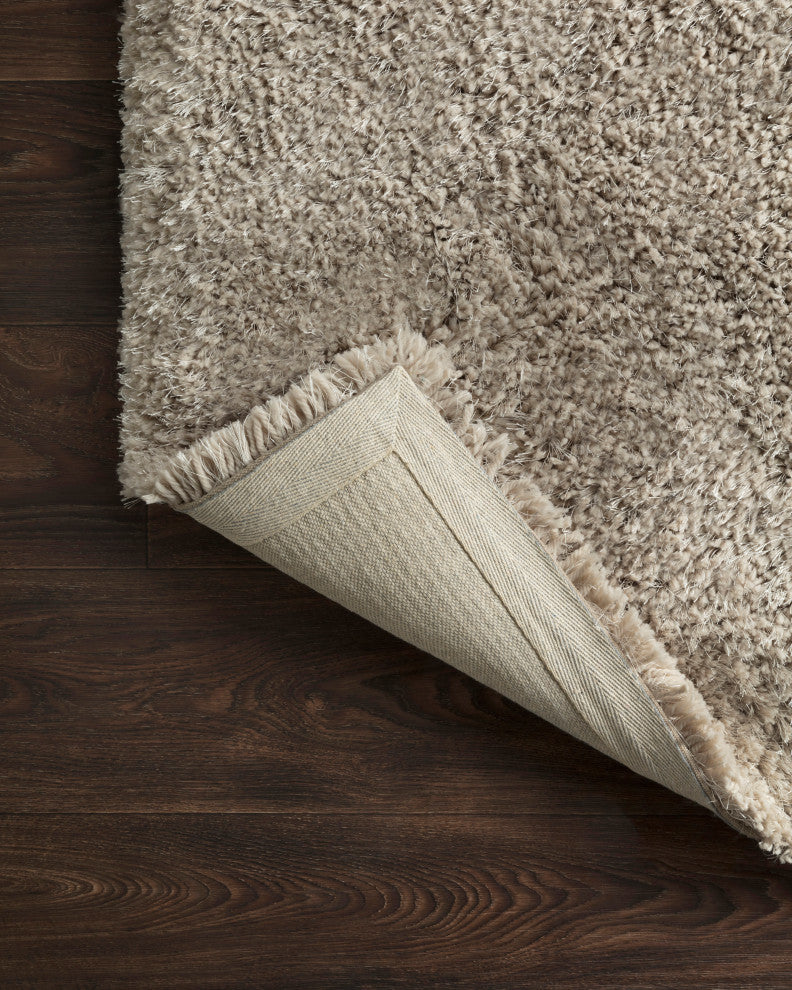 Hand Tufted Polyester Mila Shag Area Rug by Loloi II, Grey, 5'x7'6"