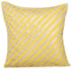 Yellow Decorative Pillow Covers 14"x14" Silk, Unfolding Yellow