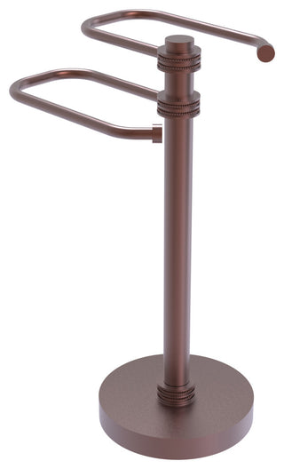 Free Standing Two Arm Guest Towel Holder, Antique Copper