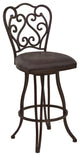Celeste 30" Metal Swivel Barstool, Bandero Espresso Fabric