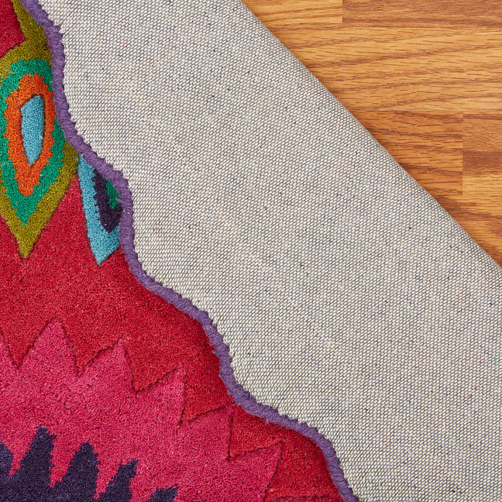 Pink Peacock Indoor Area Rug, 3' Round