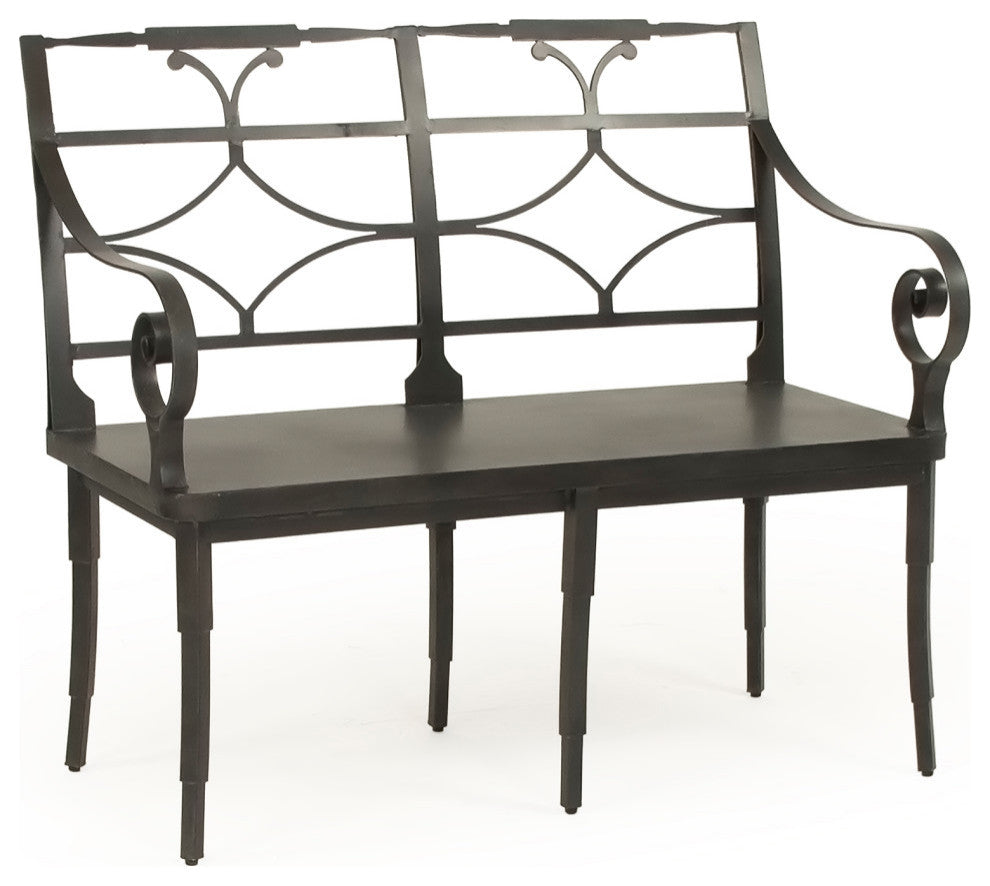 Ranier Metal Bench, Dark Gray