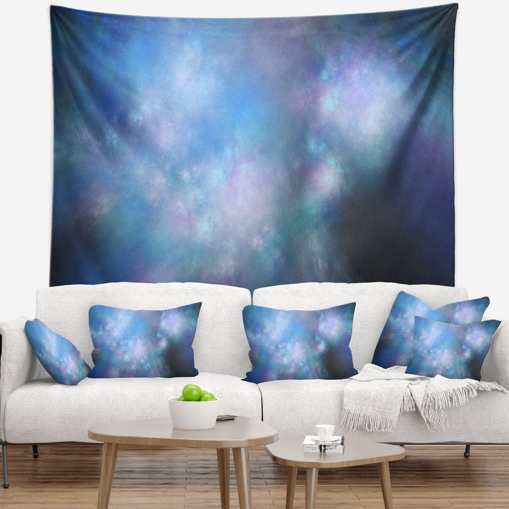 Perfect Light Blue Starry Sky Abstract Wall Tapestry, 39"x32"