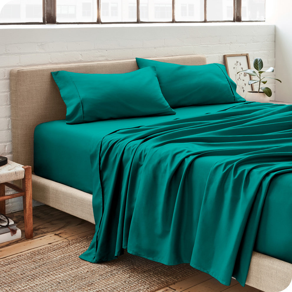 Bare Home 1800 Microfiber Sheet Set, Emerald, Twin
