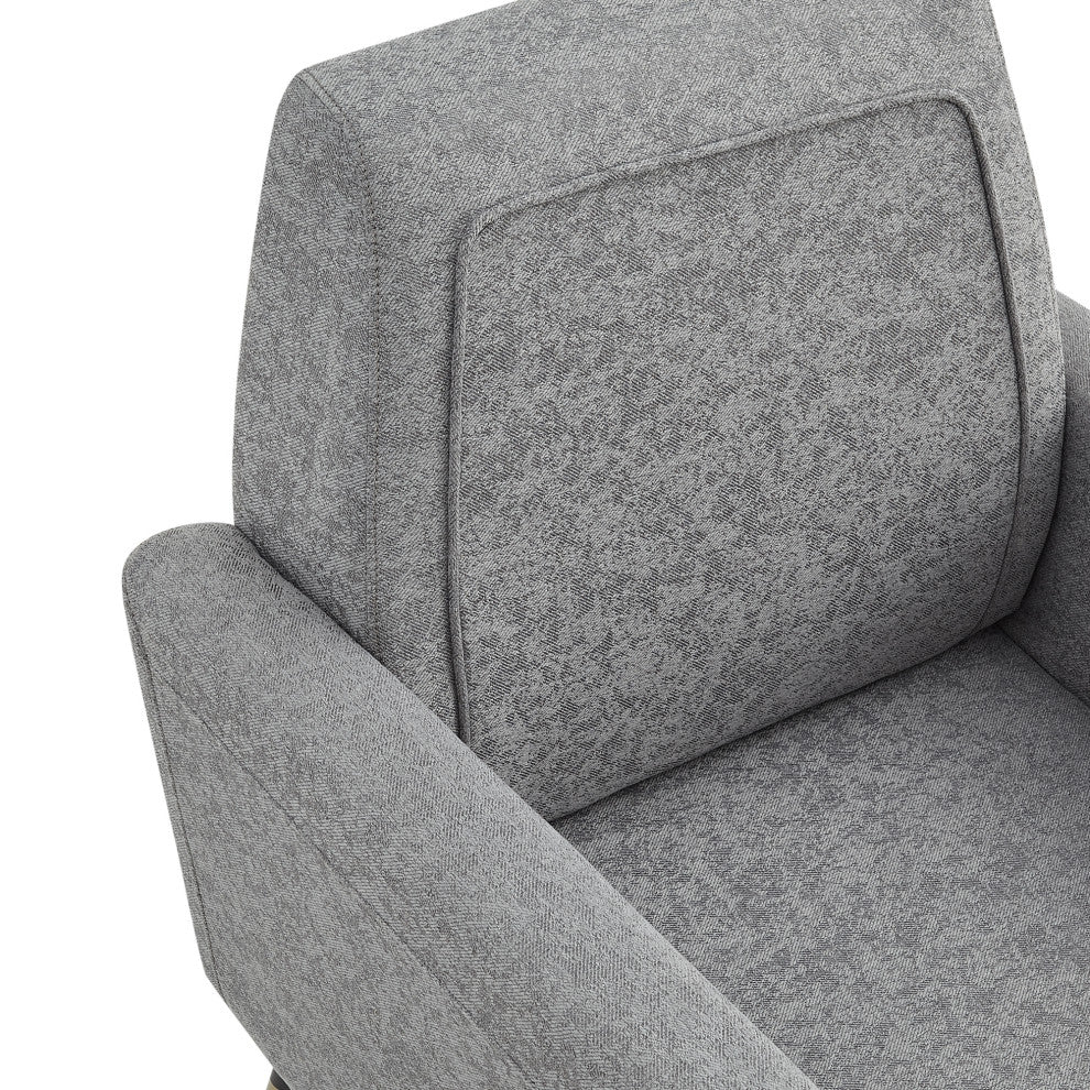Inspired Home Holt Accent Chair Velvet/Linen 30Lx32Wx36H, Light Gray