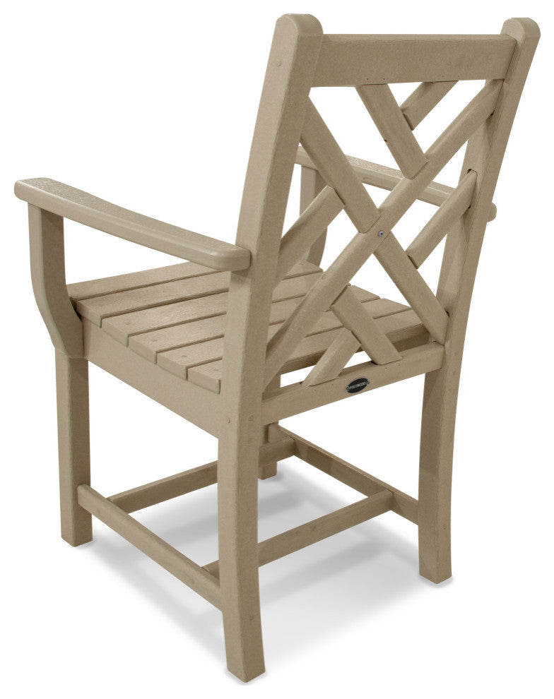 Polywood Chippendale Dining Arm Chair, Sand