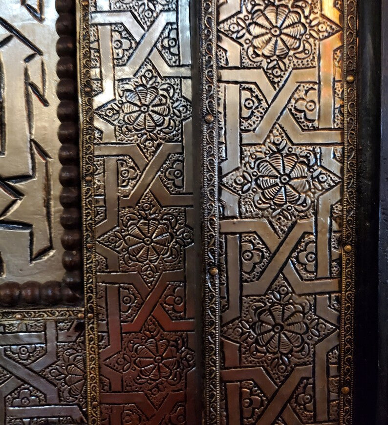 Amazing Moroccan Rabat Door All Metal Inlaid, Silver Finish