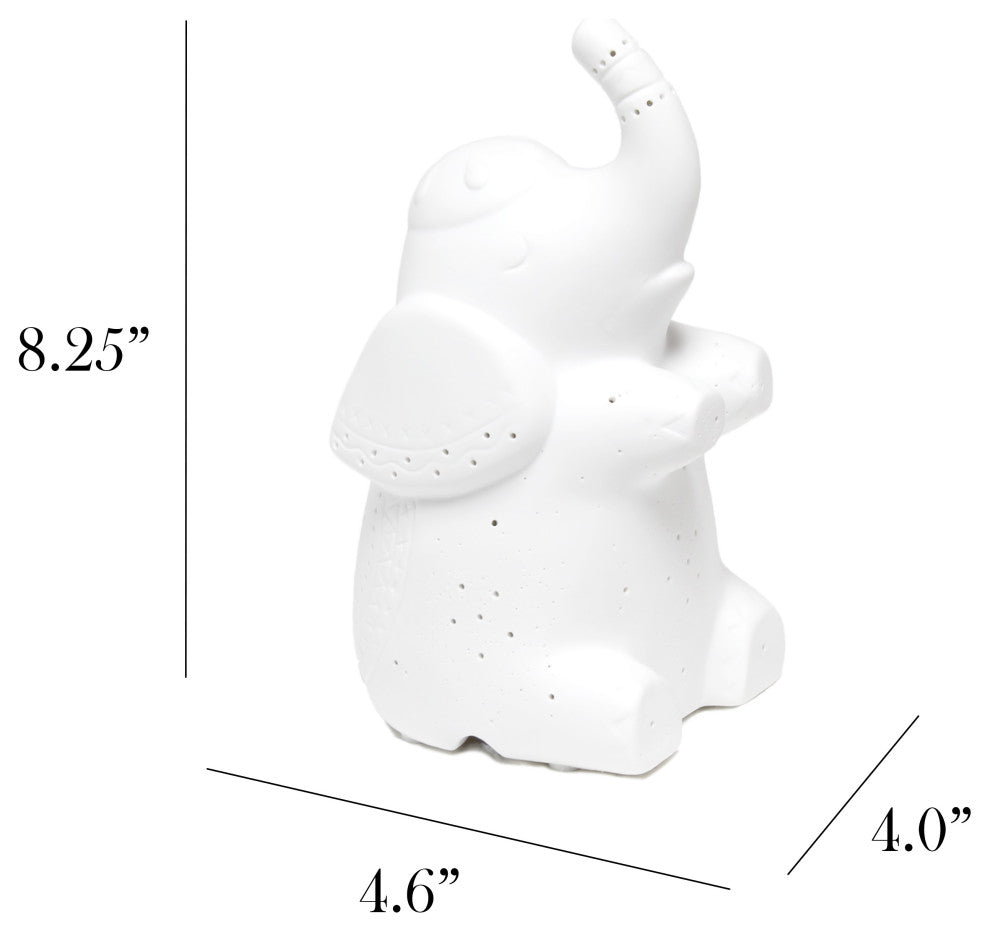 Simple Designs Porcelain Elephant Shaped Table Lamp