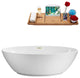 63" Streamline Bathtub and Tray With Drain, Polished Brass