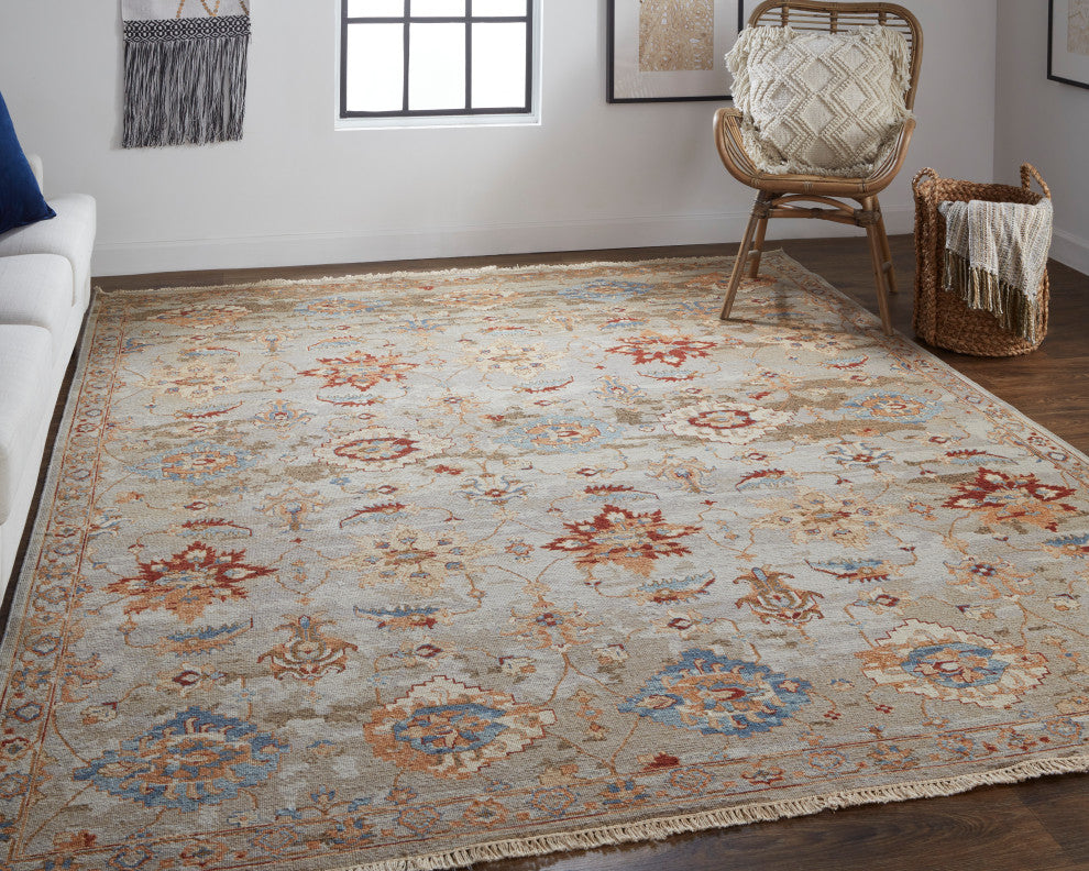 Pierson Transitional Floral & Botanical, Brown/Tan/Gray, 3'6"x5'6" Area Rug