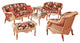 Palm Beach 6-Piece Living Room Furniture Set, Cinnamon, Aqua Fabric