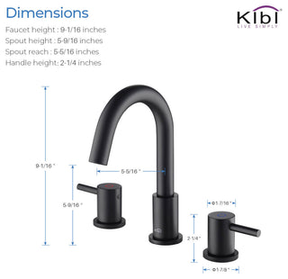 Circular Widespread Sink Faucet With Pop-Up Drain, Matte Black