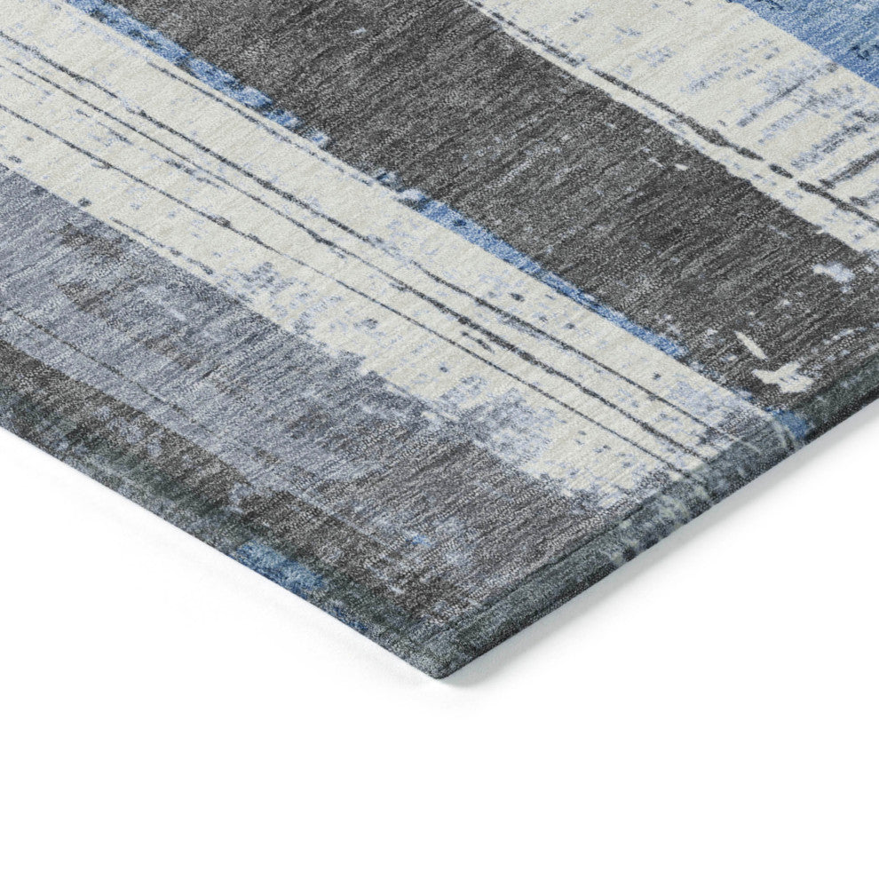 Machine Washable Indoor/Outdoor Chantille ACN1872 Denim 2'3" x 7'6" Runner Rug