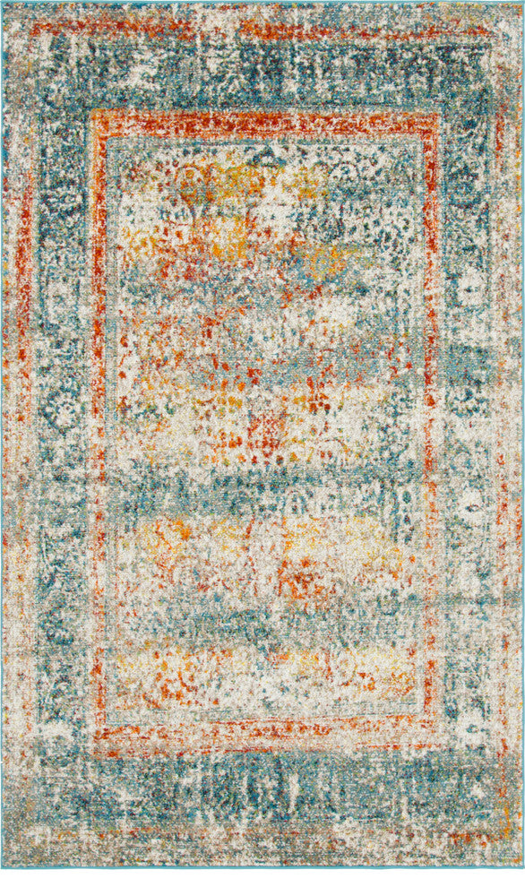 Unique Loom Blue Gondola Rosso 5' 0 x 8' 0 Area Rug