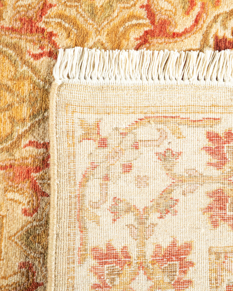 Mong One-of-a-Kind Hand-Knotted Runner Ivory, 2'7"x14'0"