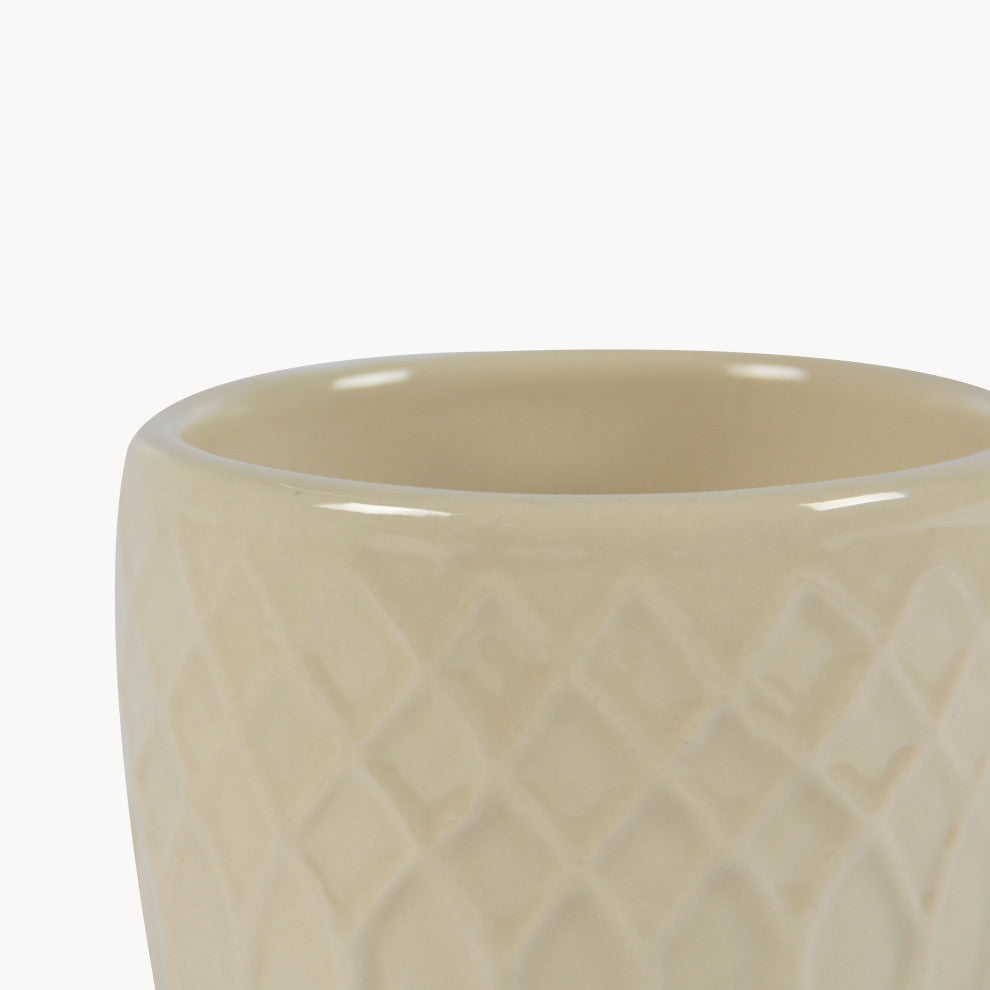 Dahlia Planter Set with Disk, Cream