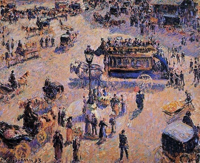 Camille Pissarro Place Saint-Lazare, 20"x25" Gallery Wrapped Canvas Print