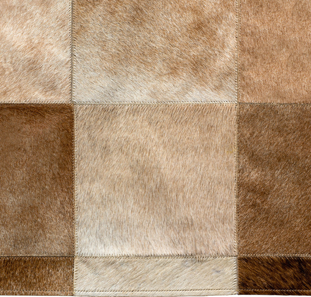 Cowhide Patchwork Rug, Ares, Shiitake, 9' X 12'